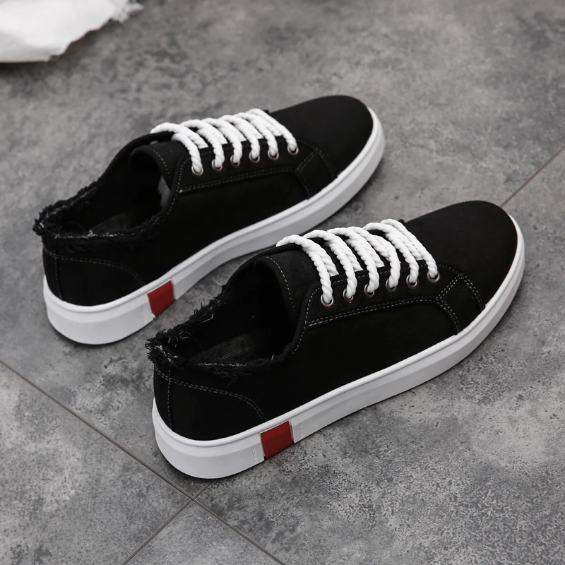 

Black Spring Summer Man Denim Casual Breathable Lace Up Canvas Shoes Krasovki Male Shoes Adult Tenis Masculino Chaussure Homme