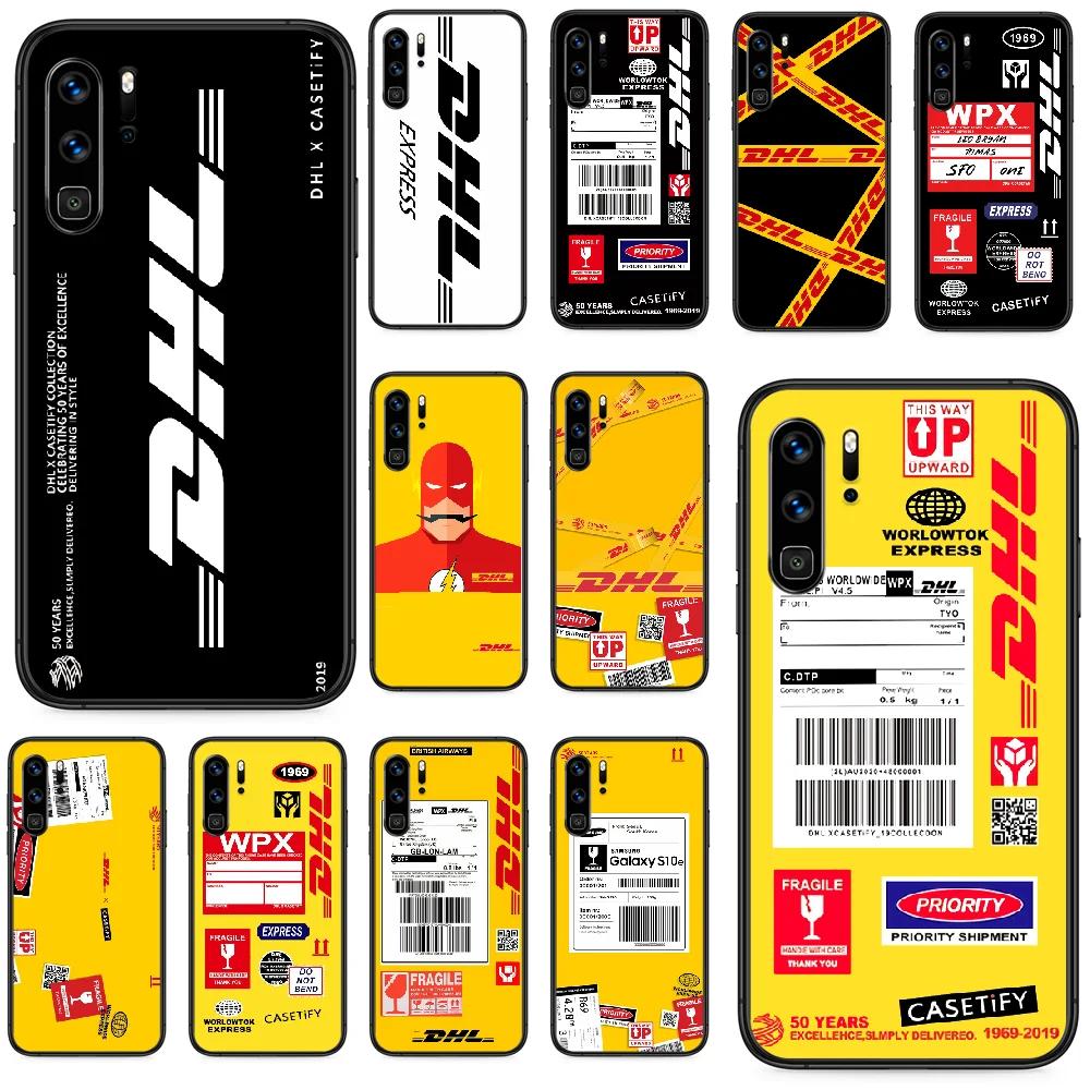 Чехол для телефона с ярлыком DHL Huawei P 9 Smart 10 20 30 40 8 Lite Mini Z 2019 Pro черный чехол из ТПУ 3D