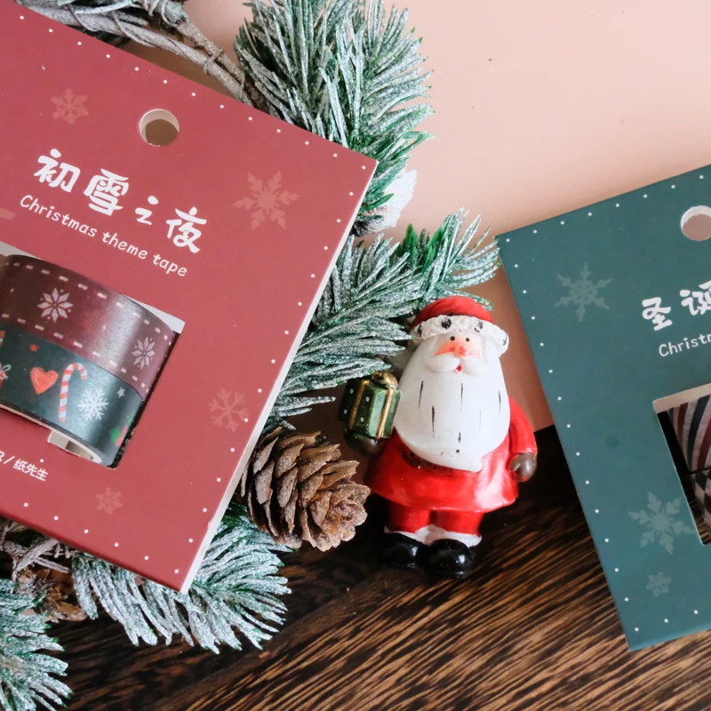 Christmas Theme Masking Washi Tape Set Festival Decorative Adhesive Decora Diy Scrapbooking Sticker Label Stationery | Канцтовары для