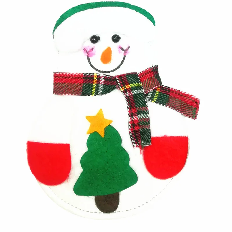 A Santa Claus Snowman Elk Style Utensil Knives Forks Holder Cutlery Bag Pouch Christmas New Year Decor Tableware Supplies - Цвет: A