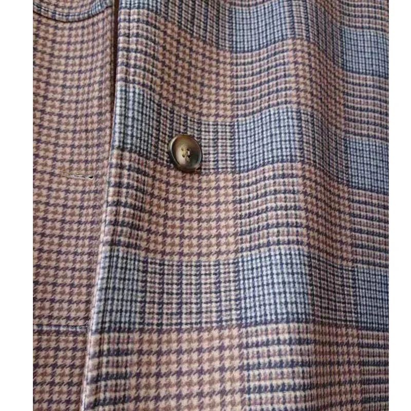 Осенний женский клетчатый комплект из 2 предметов высококачественный Женский