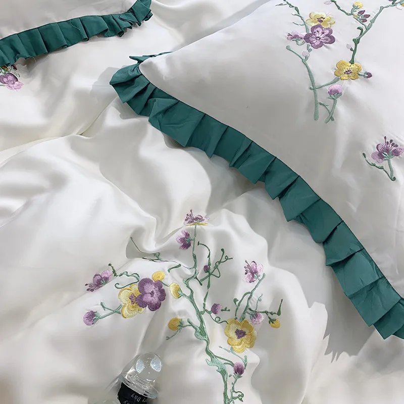 Новый продукт 2019 комплект постельных принадлежностей из 4 предметов с вышитыми
