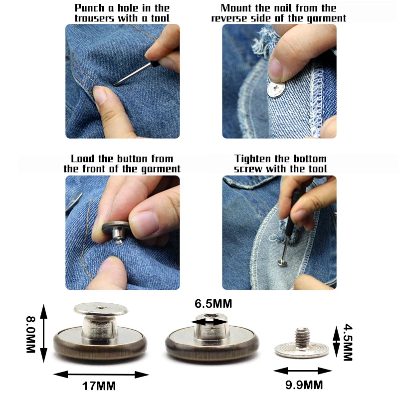 2 шт. джинсовая кнопка Регулируемая Талия съемная без гвоздей изменение талии