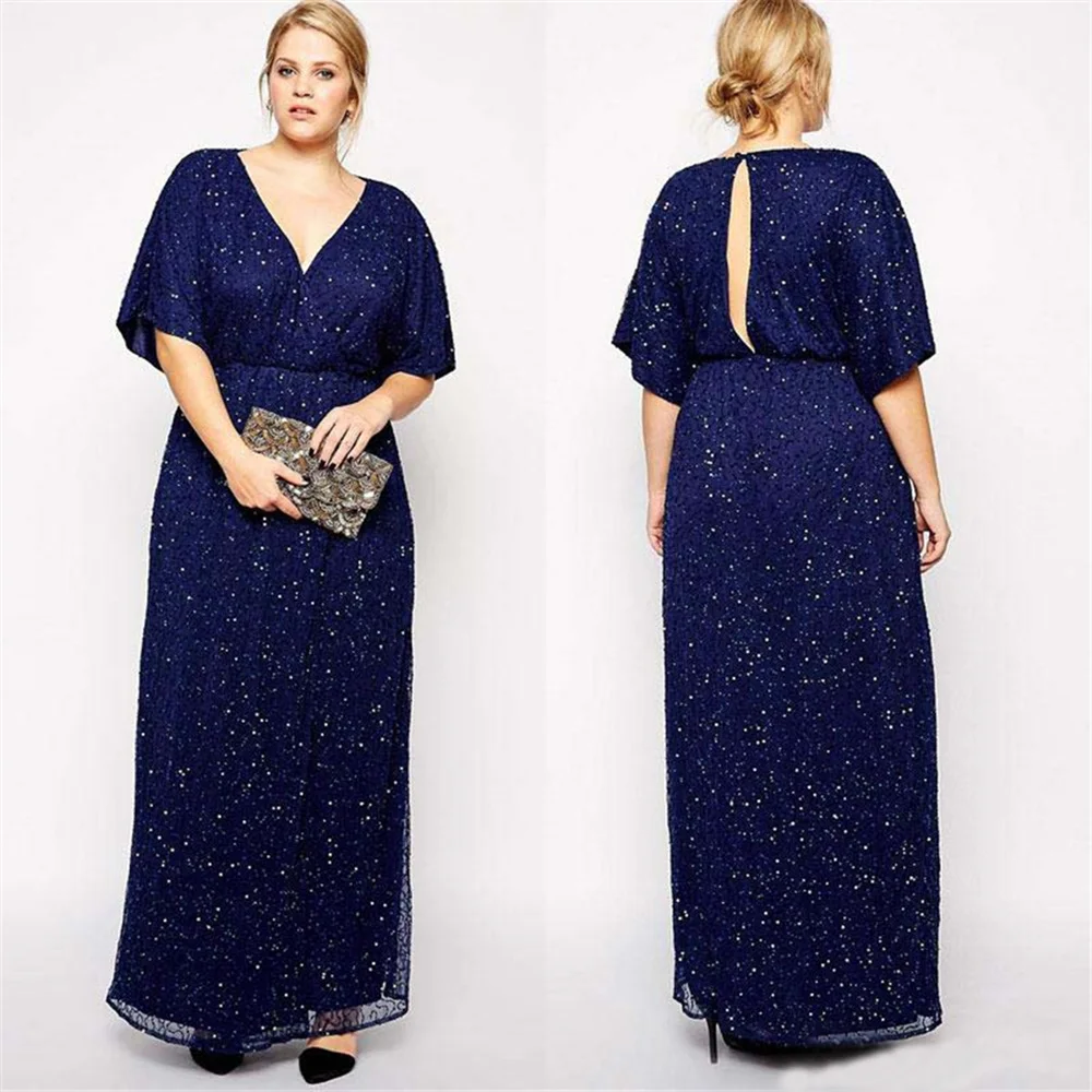 

Платье женское вечернее ТРАПЕЦИЕВИДНОЕ с V-образным вырезом и блестками