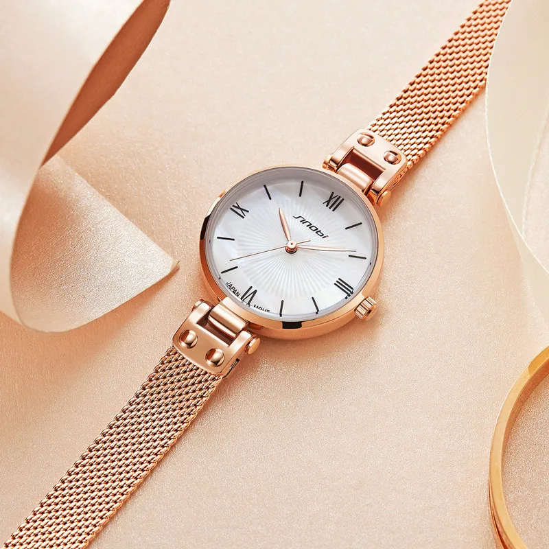 Часы женские кварцевые под розовое золото водонепроницаемые | Наручные часы