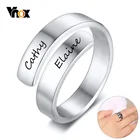 Регулируемое женское кольцо Vnox, персонализированное кольцо из нержавеющей стали, подарок на день рождения, выпускной