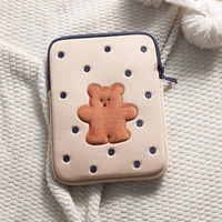 fashion cute girls women apple ipad sleeve case bag 9 7 10 2 11 13 inch tablet handbag pouch embroidery bear ins cartoon pattern