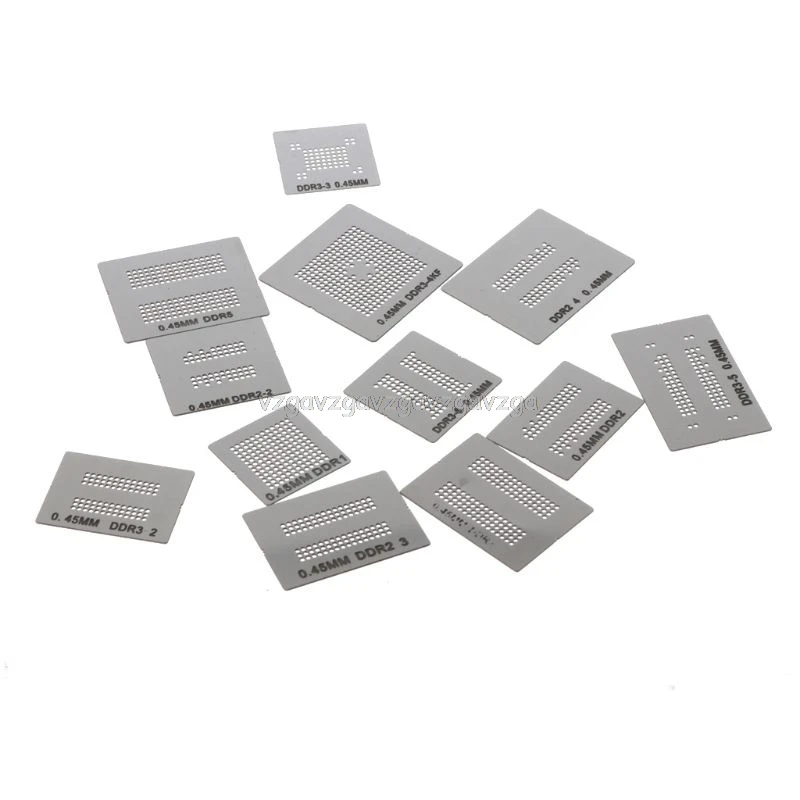 13pcs Universal Stencil Template BGA Reballing Holder Jig For DDR1 DDR2 DDR3 O30 19 dropship | Инструменты