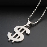 10pcs stainless steel dollar american money sign pendant necklace world universal currency rich necklace lucky gift jewelry