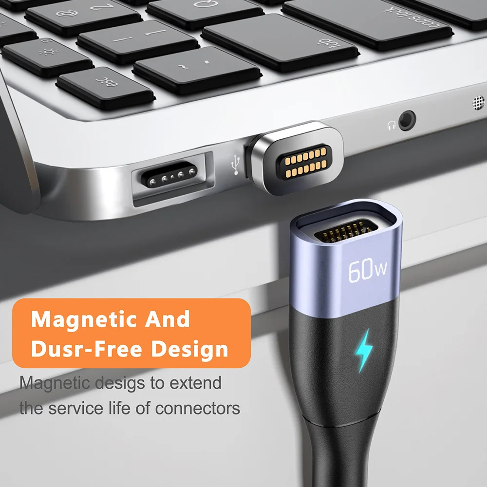 Elough Кабель 60 Вт USB C к Type PD Магнитный кабель Quick Charge 4.0 Lighting Wire Cord для iPhone X Xiaomi Realme POCO
