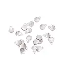 100 шт 6 мм оптовая продажа нержавеющей стали Мини Shell Висячие Подвески DIY Браслеты на ногу, сережки Браслеты неувядающий бесцветный 2 Цвета