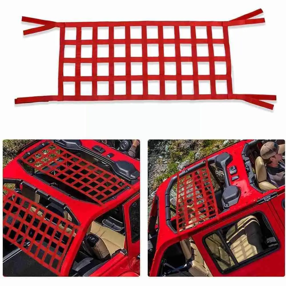 

Многофункциональная сетчатая багажная сетка для крыши, автомобильный гамак для крыши/задняя сетка, 600d, сетка для защиты от УФ-лучей для Yj Tj Jk...