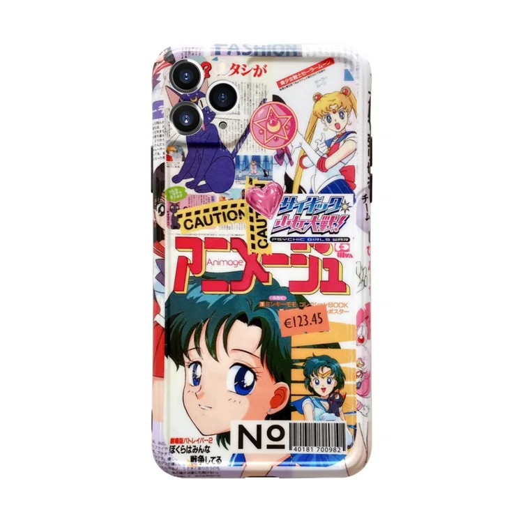 

Kawaii Japanese Retro Anime Sailor Moon Phone Case For iPhone 12 11 Pro Max Xr X Xs Max 7 8 Puls SE2 Case Soft Silicone Cover