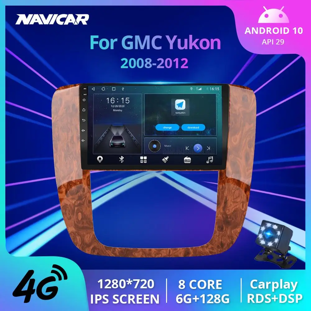 

2DIN Android 10.0 Car Radio For GMC Yukon Chevrolet Tahoe Suburban 2008-2012 Car Multimedia Player Audio FM BT GPS Navigation