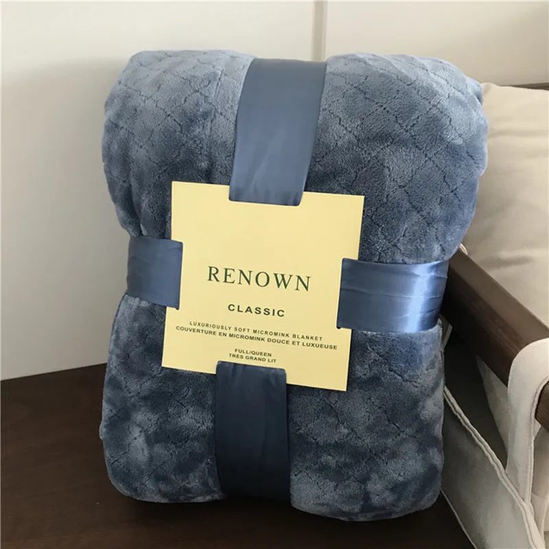 Роскошное Одеяло из кораллового флиса кремового цвета верблюжий дымчатый синий
