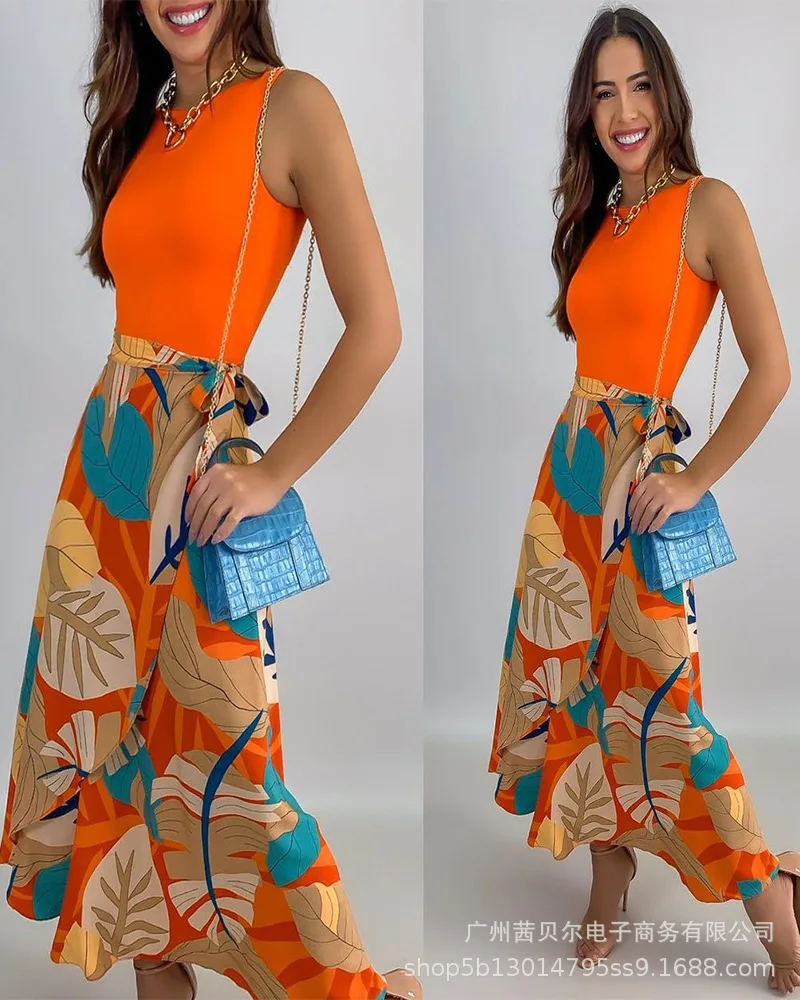 

2021 European and American fashion new printing suit