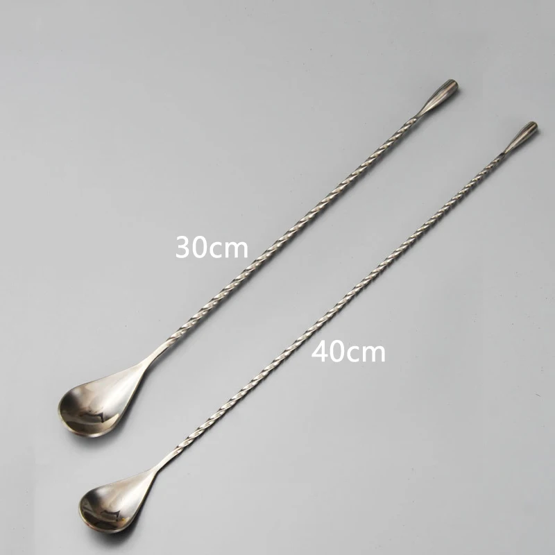 Спиральные Коктейльные ложки из нержавеющей стали с длинной ручкой кухонные