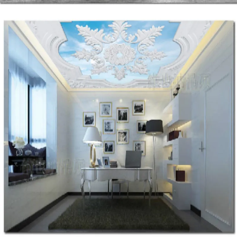 Европейский заказ 3D обои для потолка штукатурка имитация Зенит Современная