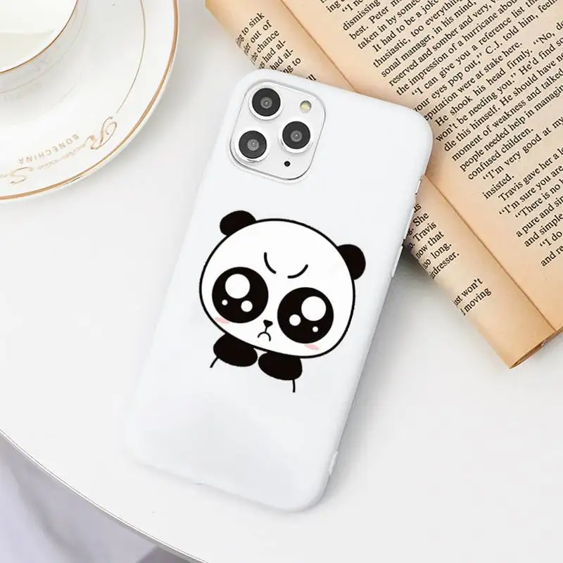 

Riccu cute Panda Bear Phone Case Candy Color for iPhone 6 7 8 11 12 s mini pro X XS XR MAX Plus