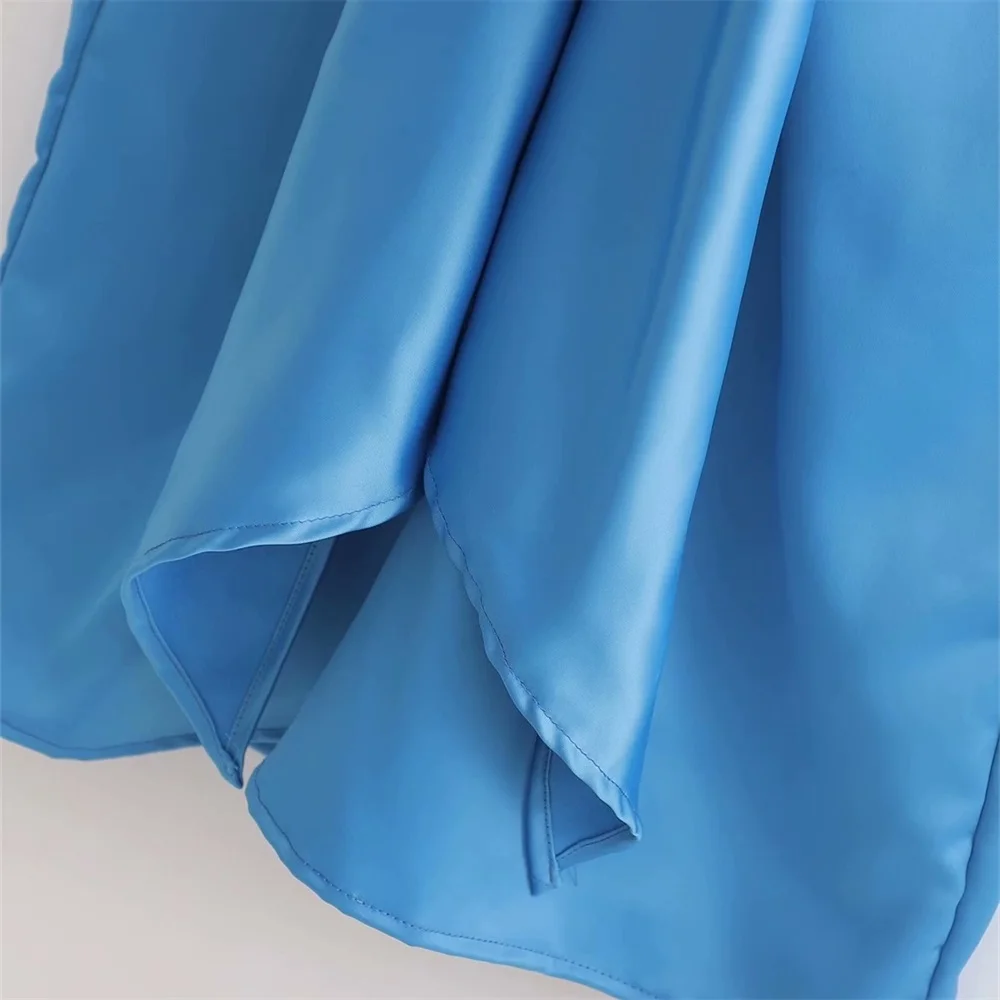 

2020 spring women's new round neck long-sleeved silk satin texture dress hem split bow decoration straight long dress