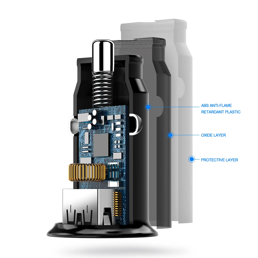 Автомобильное зарядное устройство Rocketek Mini USB быстрая зарядка 3.1A автомобильное