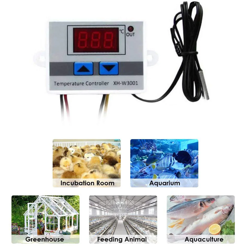 12V 120V цифровой светодиодный Температура Управление Светодиодный терморегулятор