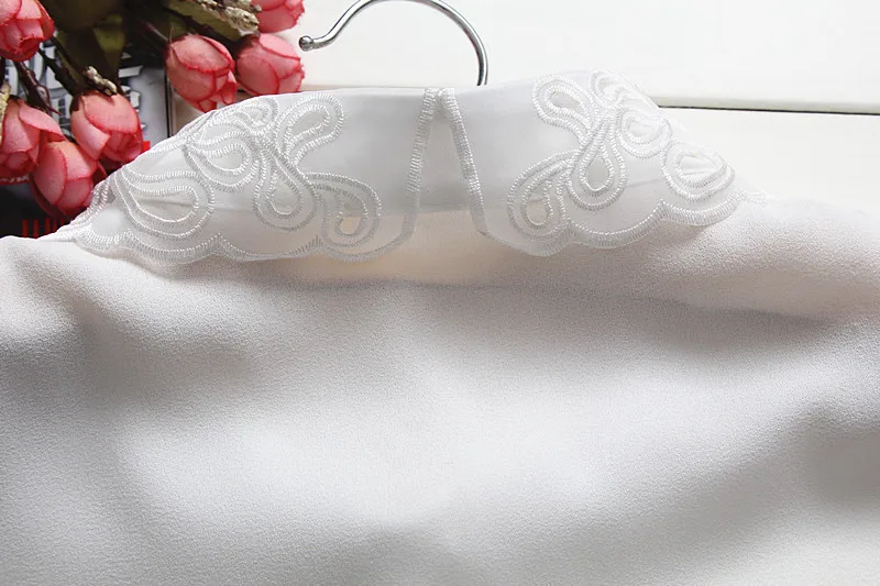 Linbaiway Женская взрослая рубашка кружевной воротник имитация бисера ложный