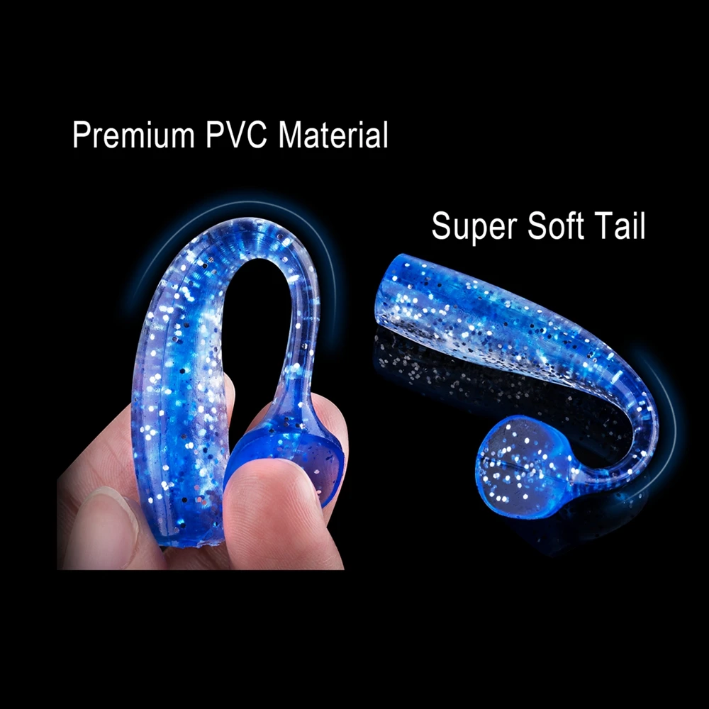 Goture 5pcs Jig Head Soft Fishing Lure Wobbler Silicone Artificial Bait Sea Bass Tackle (1Head + 2 Tail) | Спорт и развлечения