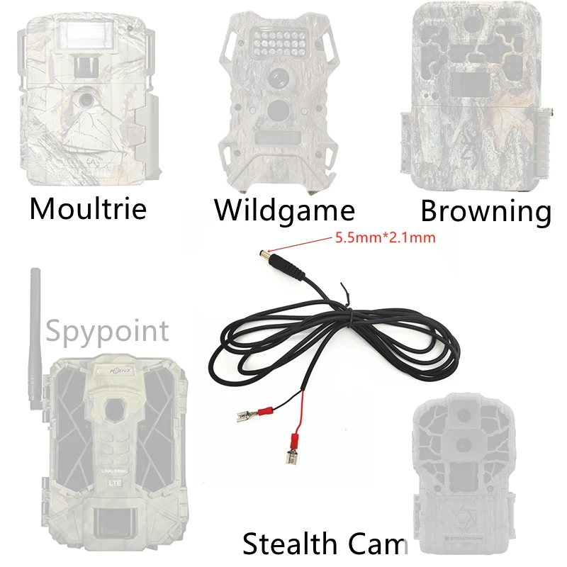 Силовой кабель 2 м/5 5 фута для охотничьей камеры Ltl Acorn Boly Guard Willfine Spypoint формовки 1*4 0