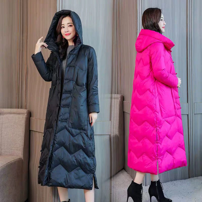 Парки длинное пальто для женщин повседневная куртка женская черная хлопковая