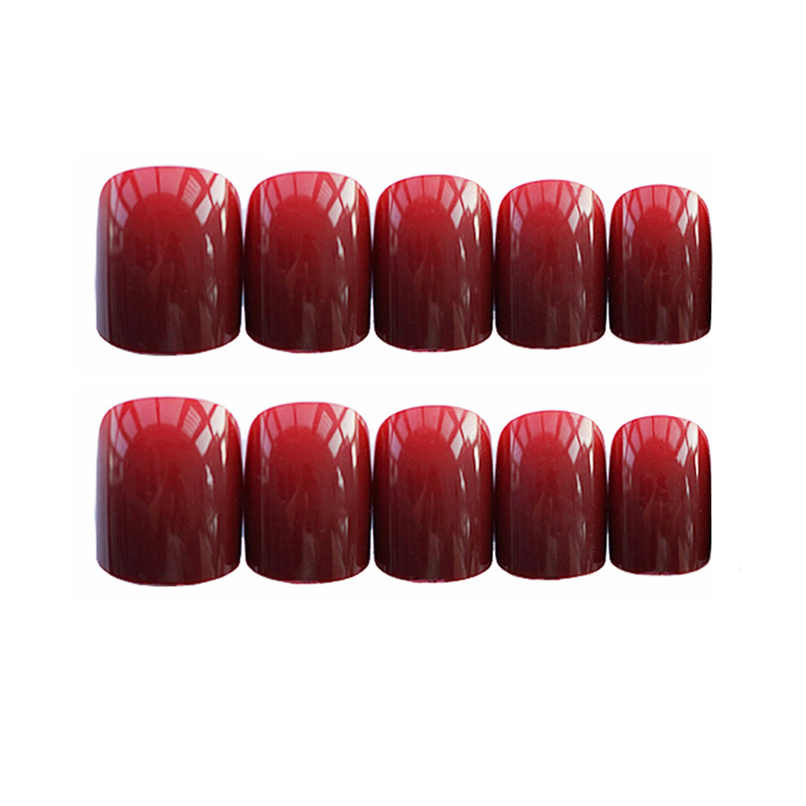

24pcs Red Wine Wear Short Paragraph Fashion Manicure Patch False Nails Save Time Wearable Nail Patch CIN6 899