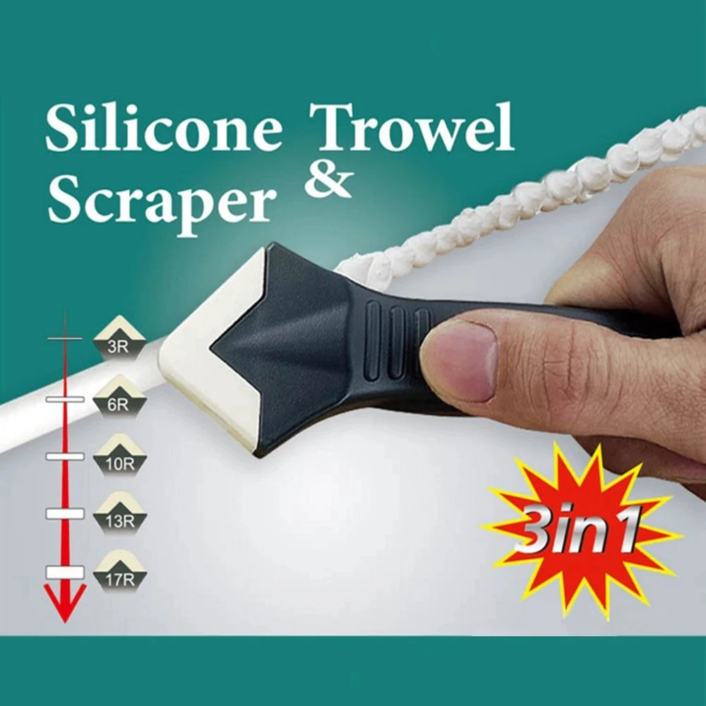

7pcs/set 3 in 1 Silicone Caulking Tools Silicone Trowel Residue Scraper for Kitchen Bathroom Wall Floor Tile Sink FAS6