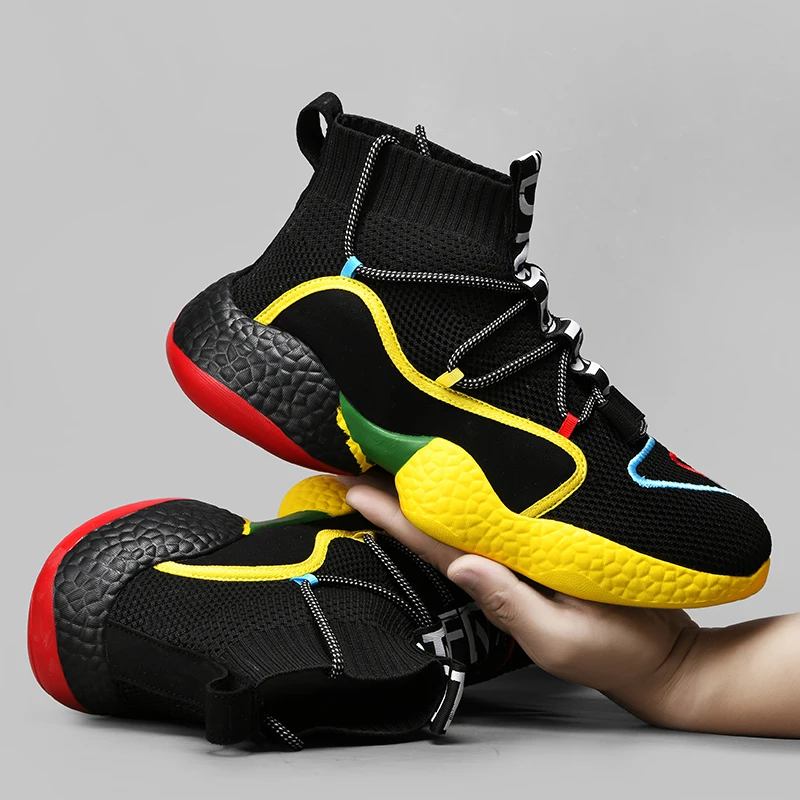 

Big Size 50 Sneakers Men Casual Breathable Mens Gym Shoes Spring Outdoor Athletic High Top Walking Sock Shoes Zapatos De Hombre