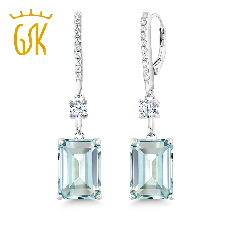 GemStoneKing 13 58 Ct классические Восьмиугольные небесные имитация Аквамарин серебро 925