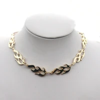 fire flame golden iron unisex choker necklace women hip hop streetwear gothic punk style barbed wire little chain choker gifts