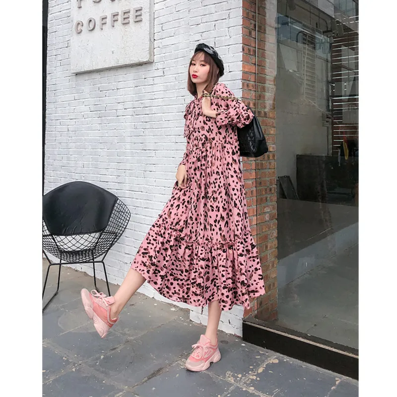 

High-quality bohemian high-waisted big swing dress women 2020 spring sweet temperament straps plus size chiffon long dress women