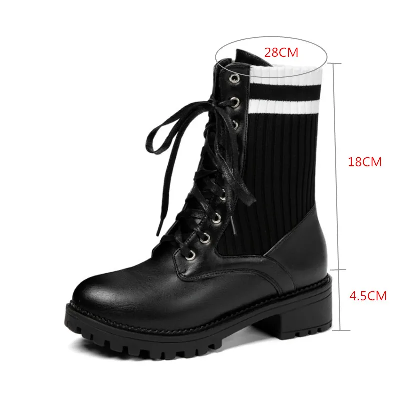 Ботинки женские на квадратном каблуке со шнуровкой 2020 | Обувь