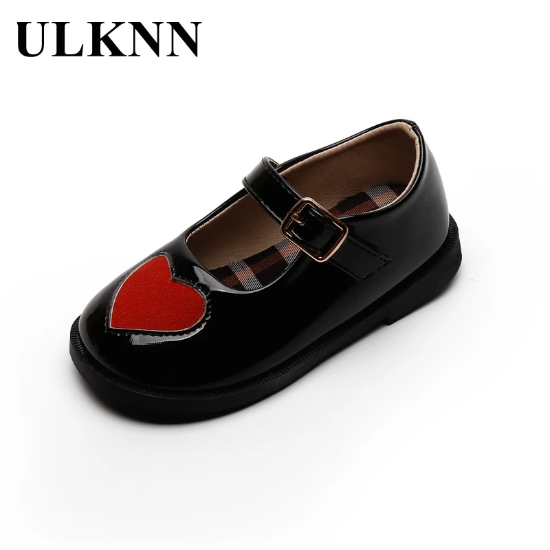 

2021 Brogue Shoes For Girl Children Bullock Leather Shoes Baby Single Shoe Kid's Kindergarten Love Princess Flats Size 21-30