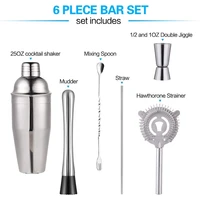 lber cocktail shaker sets 6 25oz stainless steel bartender kit professional martini mixing bartending kit home bar tool set