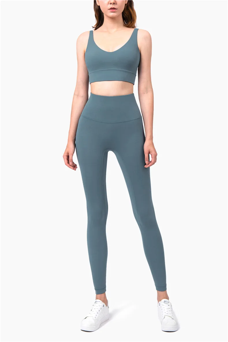 Костюм для йоги обнаженный женский Противоударный Спортивный жилет глубокая U