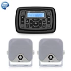 Морской Радио Аудио Водонепроницаемый лодка стерео Bluetooth медиа-ресивер FM AM Автомобильный MP3-плеер + 4 Inch морских Динамик для RV бассейн яхта