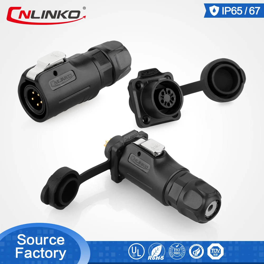 M12 Cnlinko позолоченный 5pin электрический пластиковый круглый IP67 разъем мужской женский стыковый разъем для светодиодной ленты света