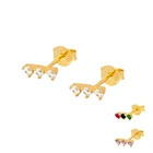 Женские серьги-гвоздики с фианитами, серебро 925 пробы