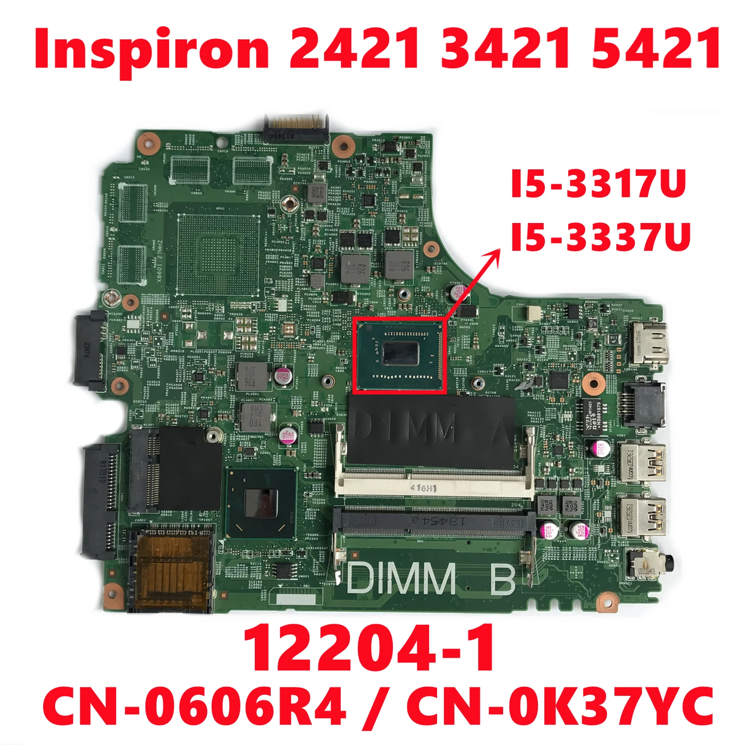 Оригинальная материнская плата для ноутбука dell Inspiron 2421 3421 5421 12204 100%-1 с бритьями