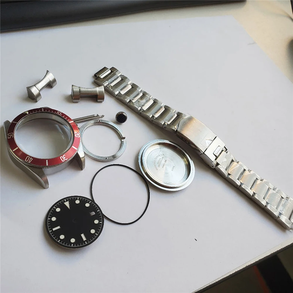 

41MM Watch Bezel 316L Brushed Stainless Steel Watch Case for ETA 2824 for Seagull ST2130 SW200 Mechanical Movement Parts