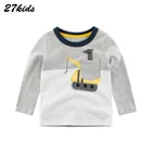 Футболка детская хлопковая с длинным рукавом и принтом машинки