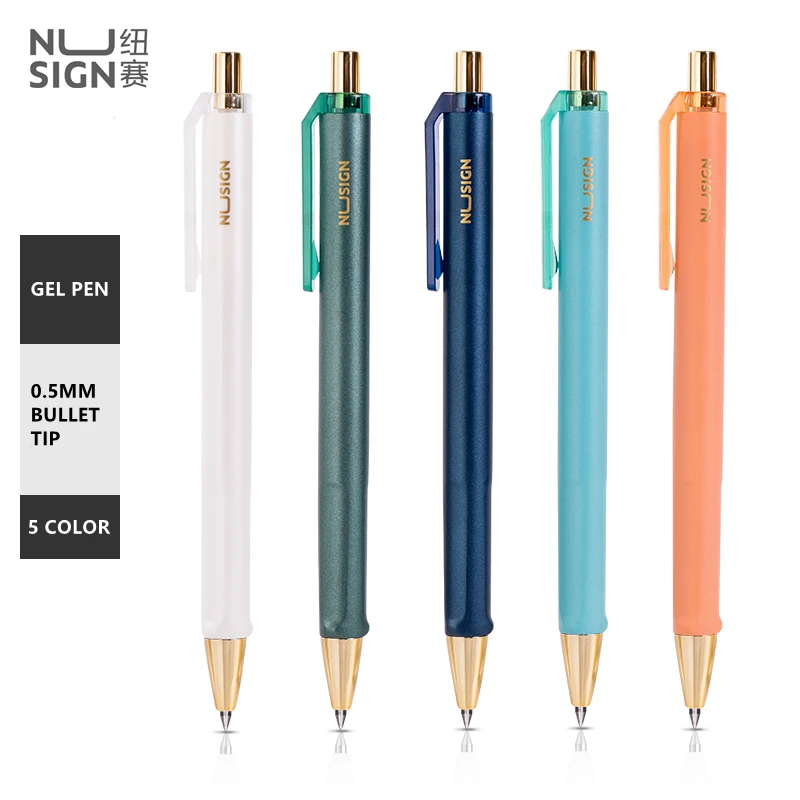 

Nusign Gel Pen Retractable 0.5mm Fine Point Black Ink Color Smooth Writing for Office And School Supplies Stationery