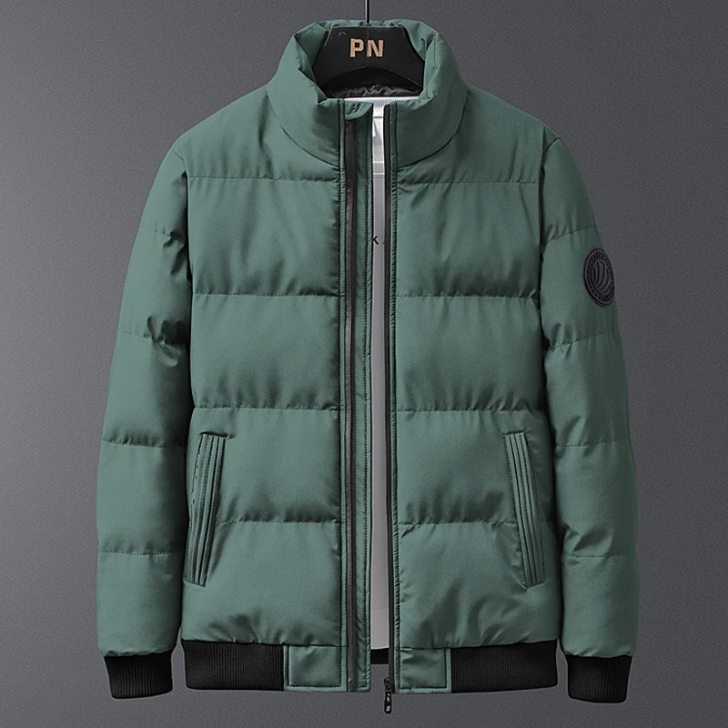 New Warm Thick Men Parka Jackets Winter Casual Mens Outwear Coats Solid Stand Collar Male Windbreak Cotton Padded Down Jacket