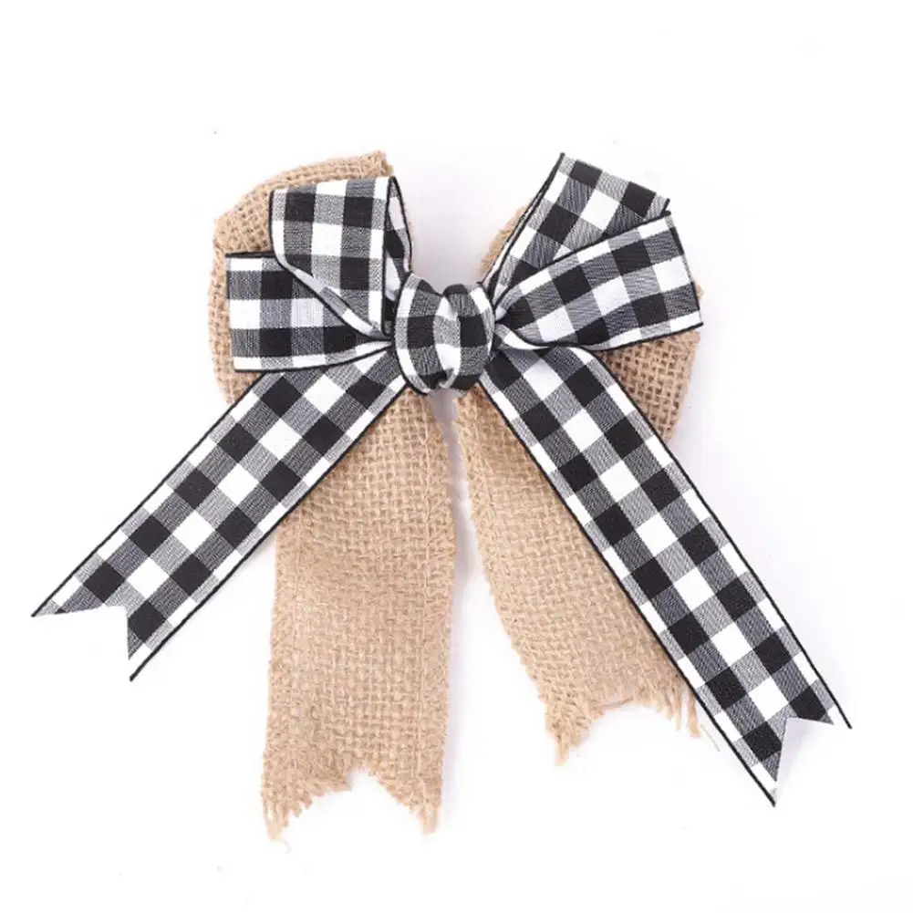 

12PCS Plaid Ribbon Bows Christmas Burlap Plaid Bow Exquisite Craftsmanship Buffalo Plaid Christmas Decorations For Holiday Hom