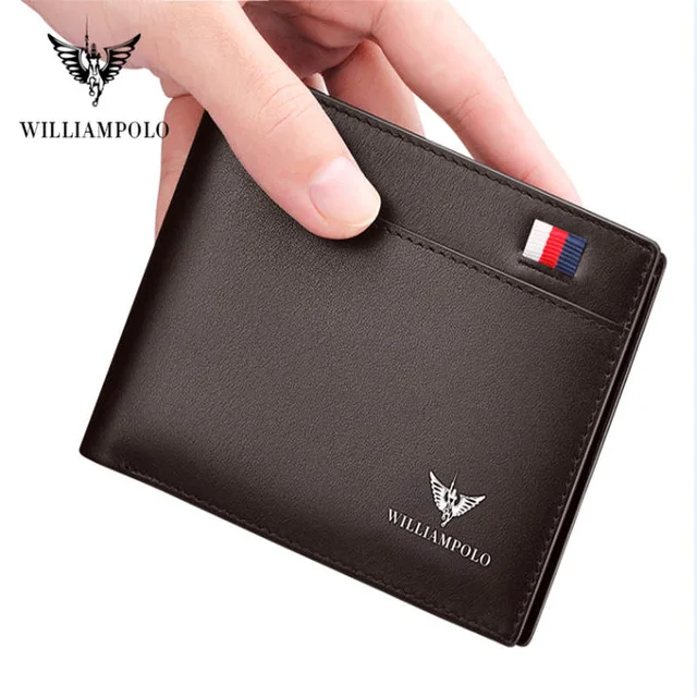 Brown Мода hombres carteras Mens cartera dinero pequegno monederos nuevo diseveno dólar Slim monedero Clip de dinero Clip cartera - Цвет: Brown